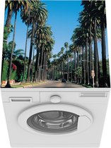 Wasmachine beschermer mat - De rijen met lage palmbomen langs de straat - Breedte 60 cm x hoogte 60 cm