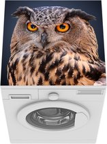 Wasmachine beschermer mat - Een close-up van een bruine uil - Breedte 60 cm x hoogte 60 cm