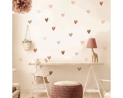 Muursticker - hartjes - kinderkamer inspiratie - wanddecoratie - Boho - harten