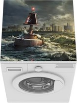 Wasmachine beschermer mat - Boei - Zee - Rood - Breedte 60 cm x hoogte 60 cm