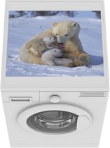 Wasmachine beschermer mat - IJsbeer - Baby - Sneeuw - Breedte 55 cm x hoogte 45 cm