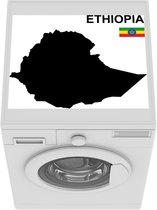 Wasmachine beschermer mat - Zwarte illustratie van Ethiopië - Breedte 55 cm x hoogte 45 cm