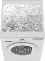 Wasmachine beschermer mat - IJskristallen op glas - zwart wit - Breedte 55 cm x hoogte 45 cm