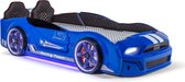 Speed Race autobed blauw - kinderbed met licht, geluid en bluetooth - autobed met bekleding