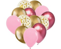 a sunny day Ballonnen roze goud (32 stuks) - ballonnen roze - verjaardag - geboorte - bruiloft decoratie - ballon set - ballonnenboog - roze feestversiering - gender reveal party - babyshower - kinderfeest - ballonnenset - verjaardag meisje
