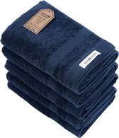 PandaHome - Handdoeken Set - 5-delig - 5 Handdoeken 50x100 cm - 100% Katoen - Blauwe Handdoek - Gastendoekjes