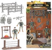 Toi Toys - Soldaten Speelgoed - Legerset met 2 soldaten-vuur-hekken-schrikdraad-geweer - Soldatenspeelgoed - 10-delig