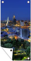 Schuttingposter Rotterdam - Nederland - Skyline - 100x200 cm - Tuindoek