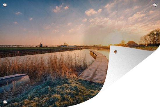 Affiche de jardin Sunset in the Dutch polder toile en vrac 60x40 cm - petit  - Toile de... | bol.com