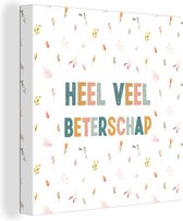 Tableau sur toile Get Well Soon - Citations - Bloem - Pastel - 20x20 cm - Décoration murale