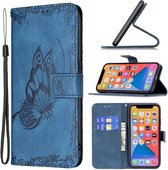 GSMNed – iPhone 13– Hoogwaardig PU Bookcase – Blauw – Leren iPhone Hoesje – Pasjeshouder