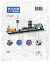 Bricksworld BOC-SKY- MUN BOC Architectuur Skyline München (D) modules Frauenkirche, Olympiaturm, Vierzylinder & Ruhmeshalle. Samengesteld uit originele nieuwe LEGO® onderdelen.