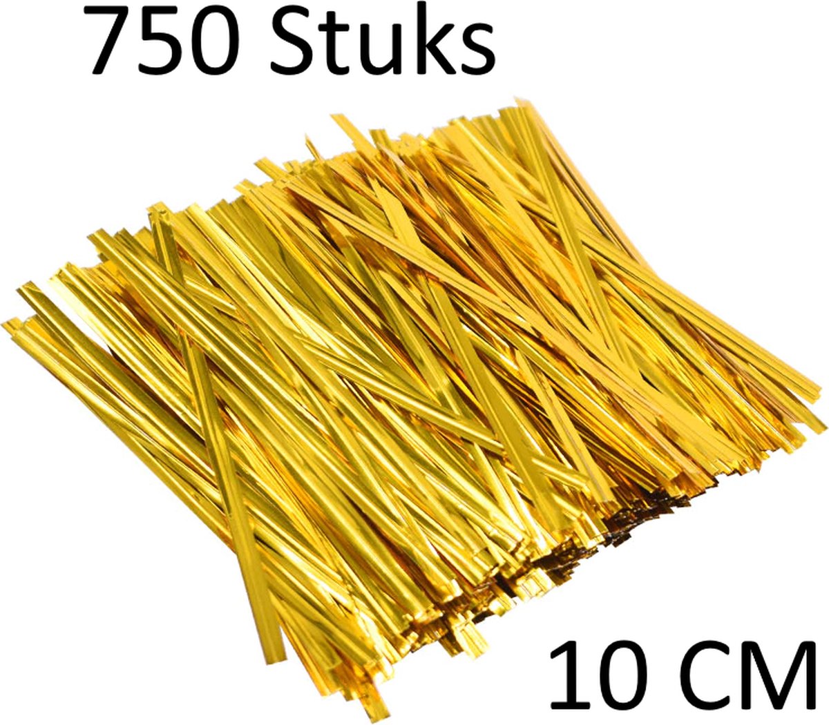 FISKA - 750 Sluitstrips Goudkleurig - Cadeauverpakking - Twistdraad - 10 cm - Bindstrips