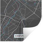 Stickers muraux - Plan de ville - Grijs - Carte - Chièvres - België - Carte - 100x100 cm - Feuille adhésive XXL
