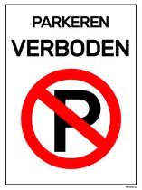 Bord "Parkeren verboden" - 15 x 20 cm - Voor binnen & buiten - Niet parkeren bord