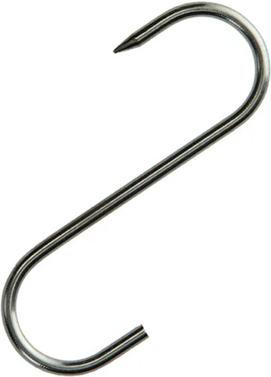 GYUEE Vleeshaken 10 stuks, premium slagershaak, roestvrijstalen muur S-vormige haken - voor warm en koud roken, roestvrijstalen vleeshaak, kippenjacht rokende ribben (10 stuks 7 inch (4,6 mm