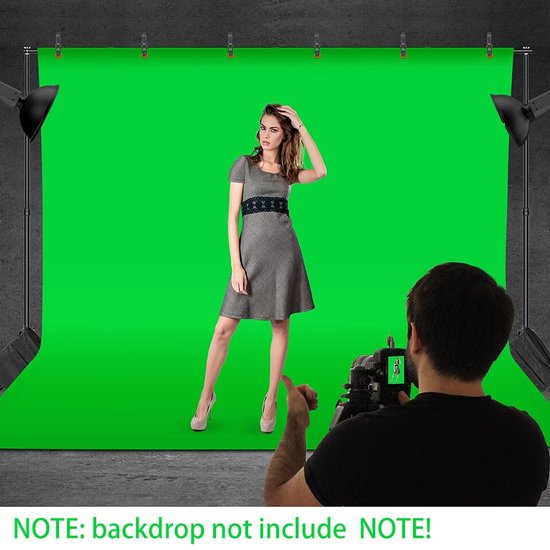 Draagbaar Green Screen 145 cm – Opvouwbare Dubbelzijdige Groene Achtergrond Met Standaard – Ideaal Voor Fotografie, Streaming, Gaming, Zoom
