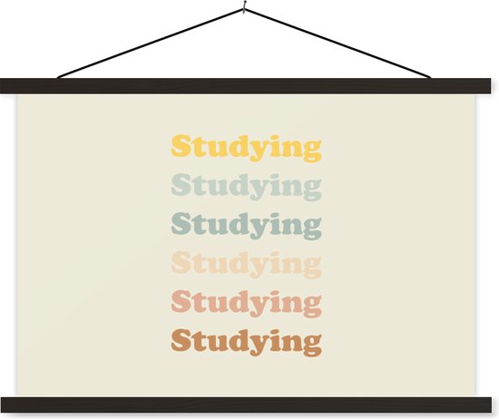 Porte-affiche avec affiche - Affiche scolaire - Citations - Étudiants - Étudier - Motivation - 150x100 cm - Lattes noires