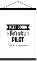 Porte-affiche avec affiche - Affiche scolaire - Pilote - Student - Citations - Formation - 40x60 cm - Lattes noires