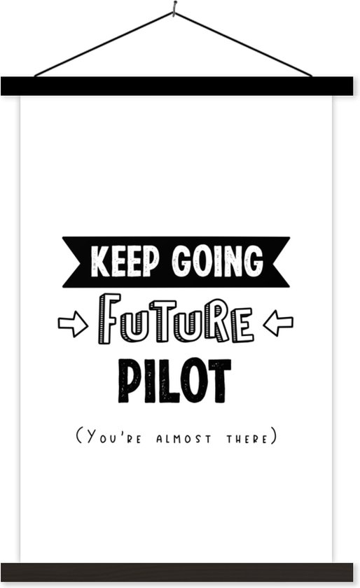 Porte-affiche avec affiche - Affiche scolaire - Pilote - Student - Citations - Formation - 40x60 cm - Lattes noires