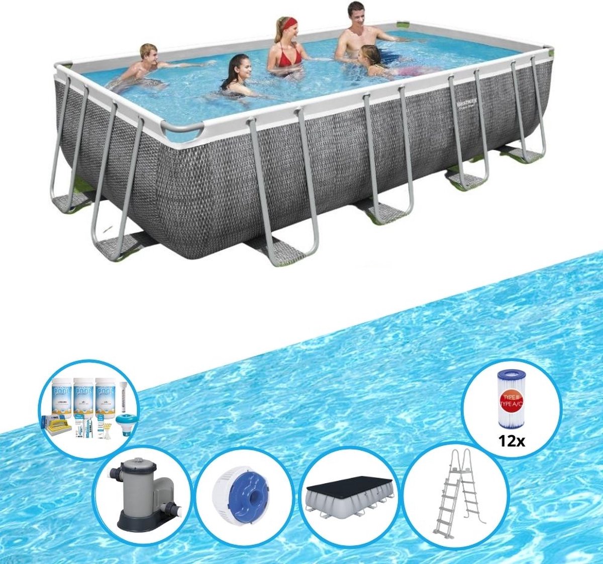 Bestway Zwembad Power Steel Zwembad Bundel 549x274x122 cm bol
