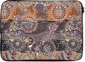 Laptophoes 13 inch - Patronen - Koala - Dieren - Australië - Laptop sleeve - Binnenmaat 32x22,5 cm - Zwarte achterkant