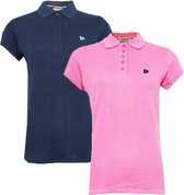2-Pack Donnay Polo Pique - Poloshirt - Dames - Navy/Flamingo Pink - maat XXL