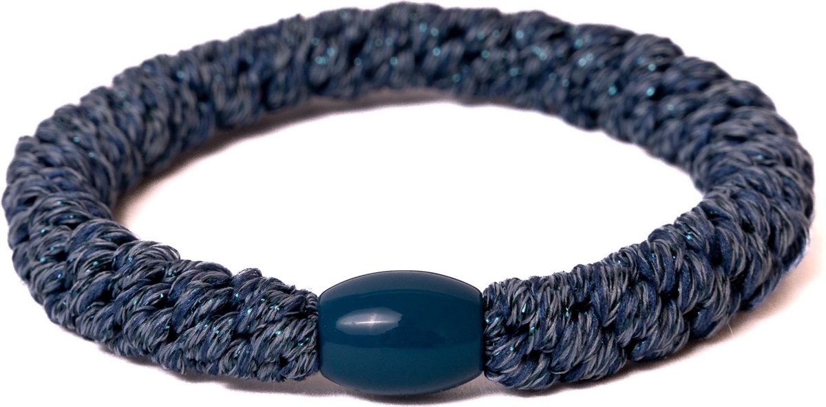 Banditz Haarelastiekje en armbandje 2-in-1 denim blue glitter | DEZELFDE DAG VERZONDEN (vóór 15.00u besteld)
