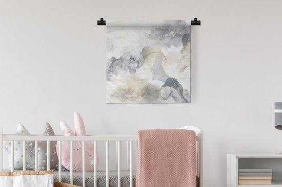 Tapisserie - Tissu mural - Marbre - Or - Zwart - 60x60 cm - Tapisserie