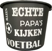 Cadeau Emmer - Echte Papa's Voetbal - 12 liter - zwart - cadeau - geschenk - gift - kado - Vaderdag - verjaardag