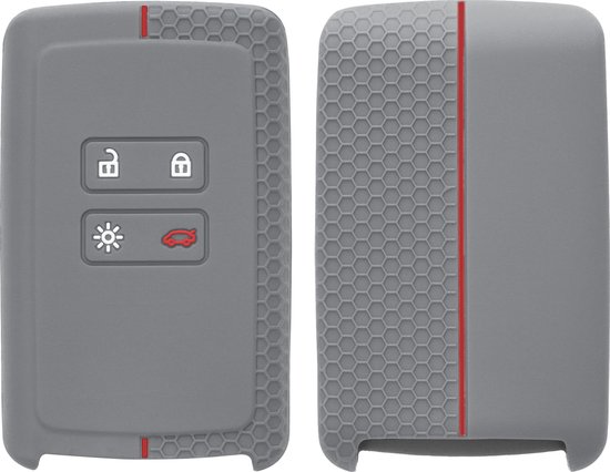 kwmobile leren autosleutel hoesje compatibel met Renault 4-knops Smartkey autosleutel (alleen Keyless Go) - Echt leer in bruin