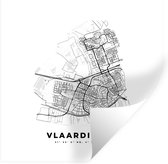 Muurstickers - Sticker Folie - Nederland – Vlaardingen – Stadskaart – Kaart – Zwart Wit – Plattegrond - 80x80 cm - Plakfolie - Muurstickers Kinderkamer - Zelfklevend Behang - Zelfklevend behangpapier - Stickerfolie