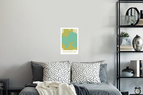 Stickers muraux - Carte - Plan de la ville - Beulakerwide - Vintage - Carte - 20x30 cm - Feuille adhésive