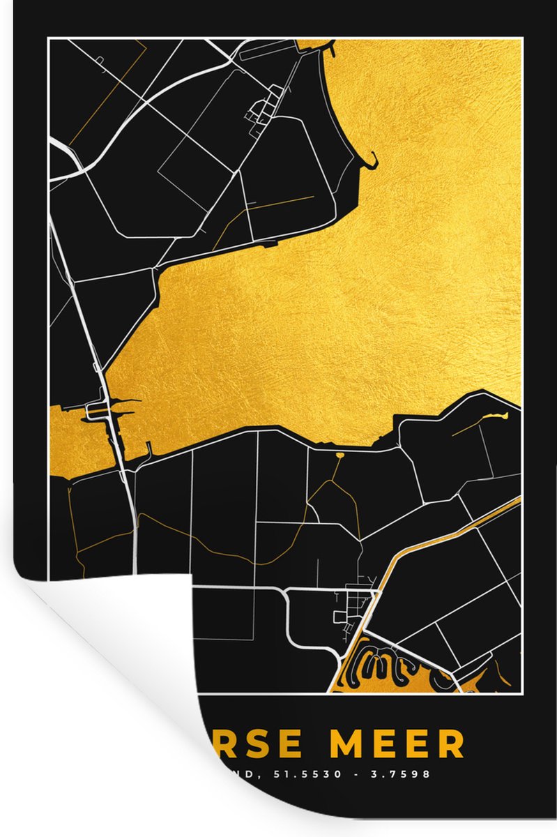 Muurstickers - Sticker Folie - Kaart - Plattegrond - Stadskaart - Nederland - Veerse Meer