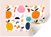 Stickers Stickers muraux - Pastel - Nourriture - Fruit - Bloem - Citroen - 40x30 cm - Feuille adhésive