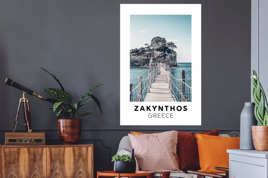 Stickers muraux - Film autocollant - Zakynthos - Grèce - Bois - 80x120 cm - Film adhésif - Stickers muraux chambre enfant - Papier peint autocollant - Papier peint autocollant - Film autocollant
