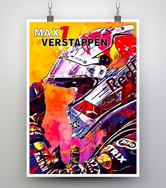 Poster Pop Art Max Verstappen - Formule 1 - 50x70cm
