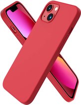 Coque Compatible avec iPhone 13 Coque en Silicone 6.1, Coque Ultra Mince Protection Complète Siliconen Liquide Coque de Protection pour iPhone 13 (2021) 6.1 Pouces Rouge