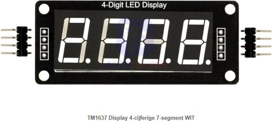 thumbnail: 4 Stuks Digitale Display Modules - 4-cijferig 7-segment LED Display 0.36 Inch, TM1637 Chip, Groen