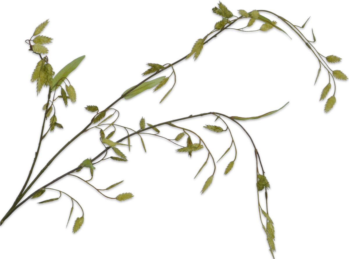 Silk-ka Kunstbloem-Gras Tak Zijde Groen 90cm Voordeel aanbod per 2 stuks