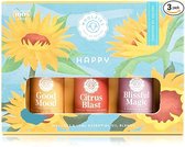 Woolzies 100% Pure Happy Essential oil Blend Set| Natural Cold Pressed | Be Positive Stress-Free Boost Mood Joyful | Highest Quality Undiluted Therapeutic Grade oils| For Diffusion Internal or Topical