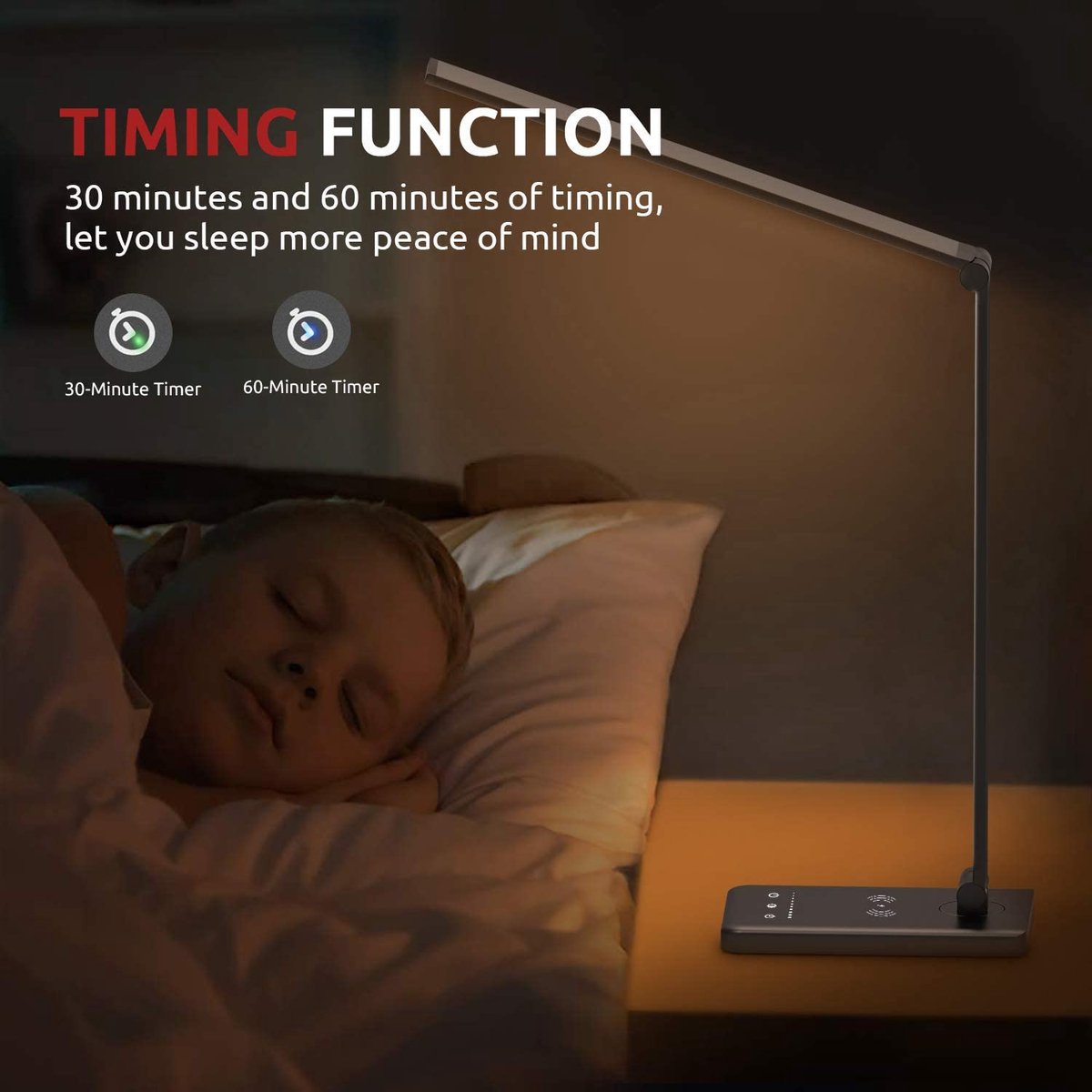 Fuegobird EK009 LED Bureaulamp met Qi Draadloos Opladen en Dimmer thumbnail 2