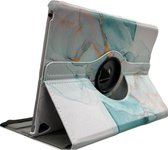 Bookcase voor iPad Mini 6 Flip Stand 360° Luxe Blauw Marmer Smart Book Draaibare print Case Gekleurde Tablethoes.