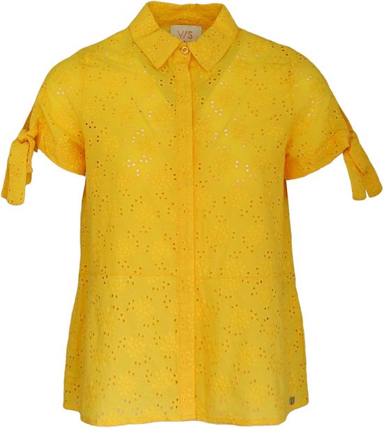 Verysimple • gele opengewerkte blouse • maat 36 (IT42)