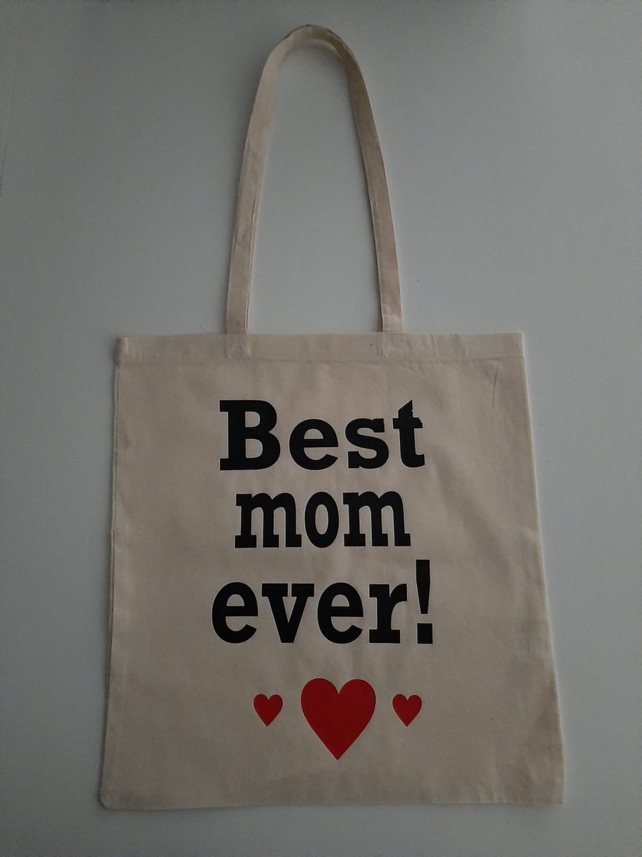 Best mom - Bedrukte tas - Katoenen tas - Shopper - Bedrukte tassen - Shopping bag - Moederdag kado