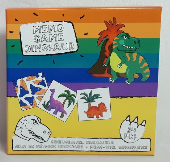 Afbeelding van het spel Geheugen Spelletje - Dinosaurus - Kinderen - Memory - 24 kaartjes - Smiley - Leuke Kleuren - Cadeau Tip !!