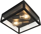 QAZQA rotterdam - Moderne Wandlamp voor buiten - 2 lichts - H 280 mm - Zwart - Buitenverlichting