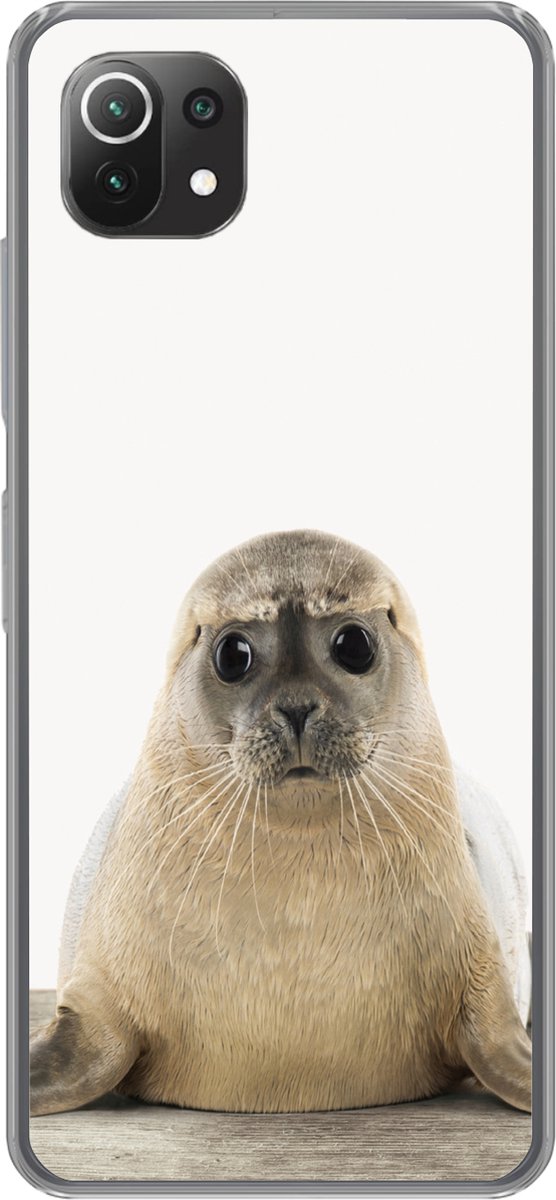 Telefoonhoesje Geschikt voor Xiaomi Mi 11 Lite hoesje - Zeehond - Dieren - Kind - Jongens - Meisjes - Kinderen - Siliconen Telefoonhoesje Telefoonhoesje