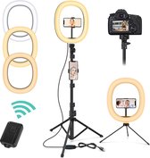 GRYGHT 10 Inch LED Licht - Smartphone Statief - Ringlamp - TikTok - Ringlight met statief - 160cm statief - Ring Light Lamp