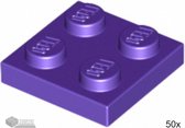 LEGO Plaat 2x2, 3022 Donkerpaars 50 stuks